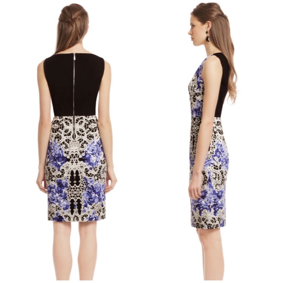 Elie Tahari Graphic Print Sleeveless Sheath Dress - Picture 4 of 8